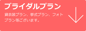 ブライダルプラン　貸衣装プラン、挙式プラン、フォトプラン等ございます。